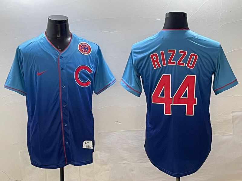 Men Chicago Cubs #44 Rizzo Blue Fashion Game 2025 Nike MLB Jersey style 3
